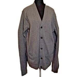 H&M L.O.G.G Men's Career Grey Lightweight Cardigan Button Front Sweater Size XL